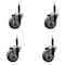 Service Caster 3.5'' Gray Poly Wheel Swivel 3/4'' Expanding Stem Caster Set, 4PK SCC-EX20S3514-PPUB-34-4 - alternate 1